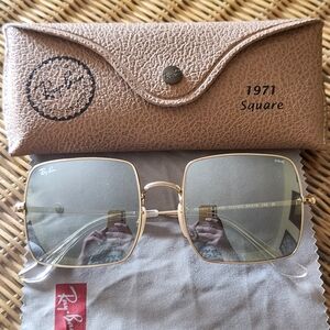 Ray-Ban Gold Square Sunglasses